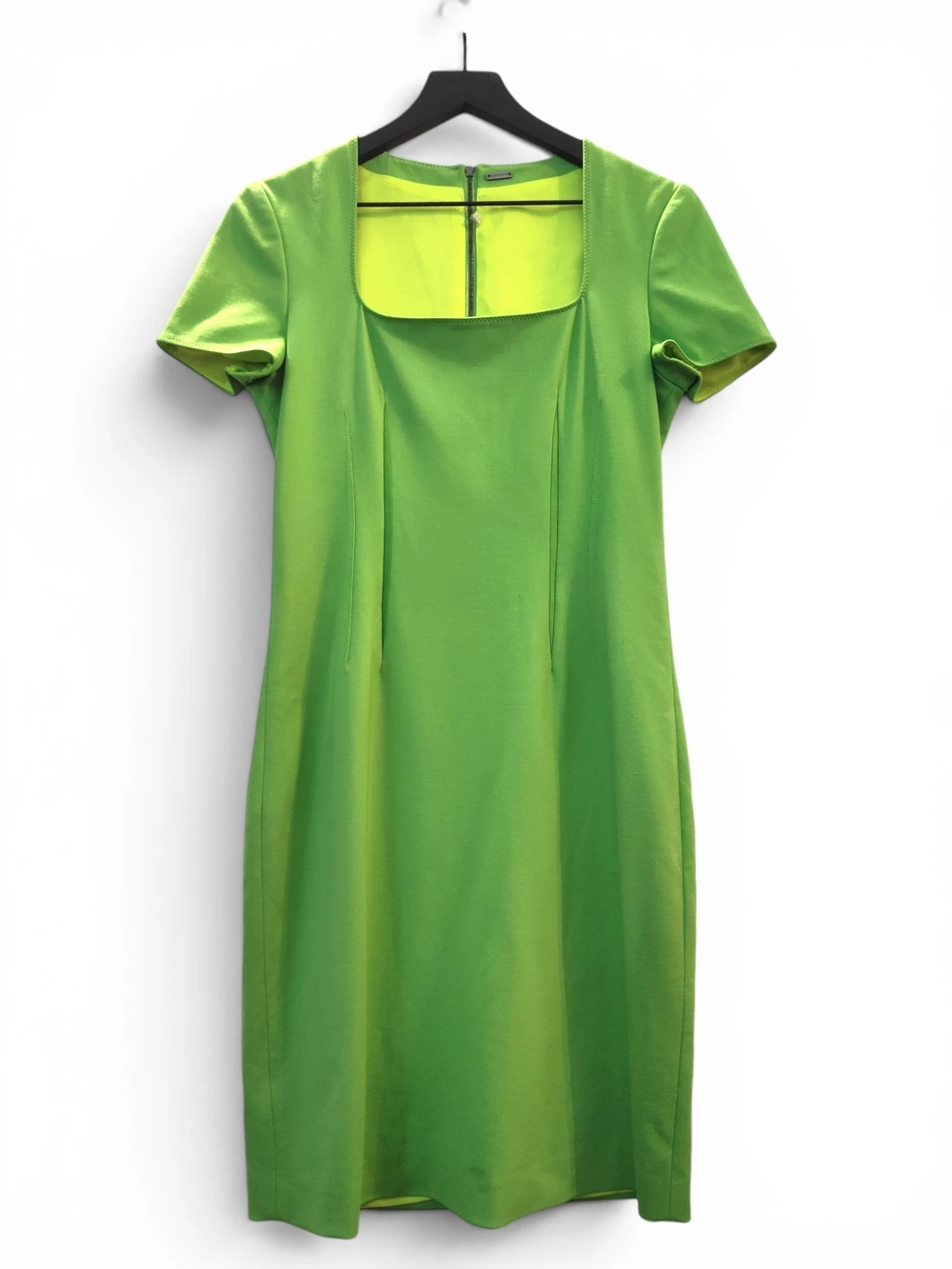 Ellie TAHARI Lime Green Square-Neck Mini Dress Womens Size 6